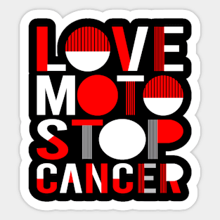 Love Moto Stop Cancer Sticker